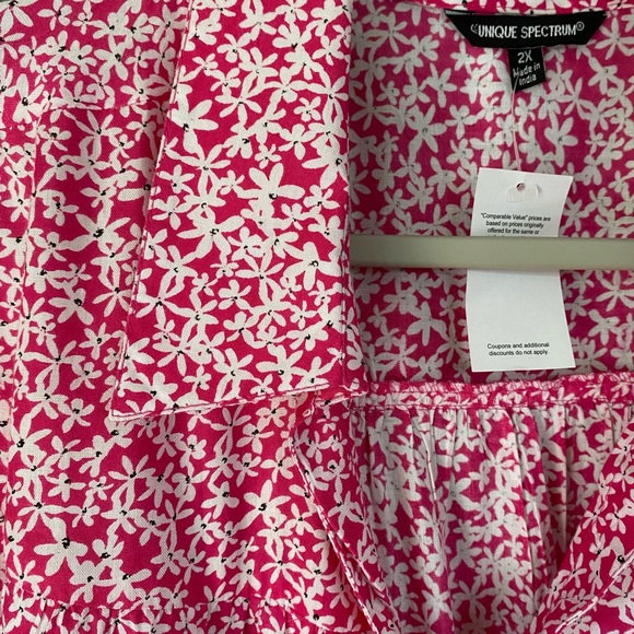 NWT Unique Spectrum Women’s Pink Blouse/top, size 2X - Picture 6 of 8